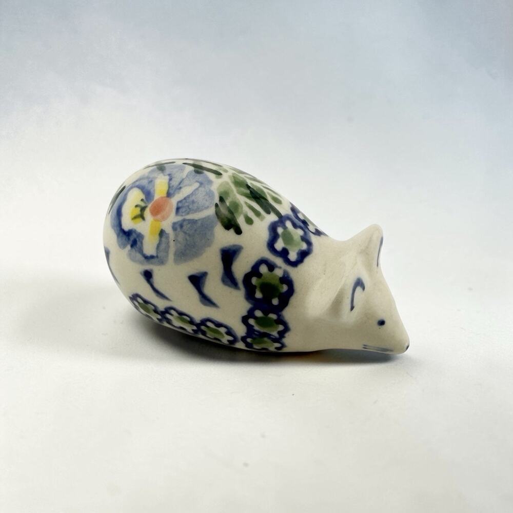Boleslawiec Polish Pottery Mouse Figurine 2.5" Hand Painted